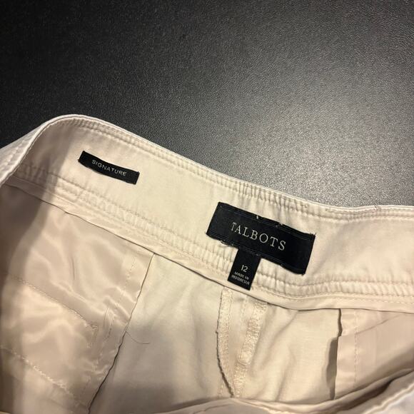 Talbots Signature Chino Womens 12 Tan Khaki Cotton Cuff Ankle - Picture 6 of 7